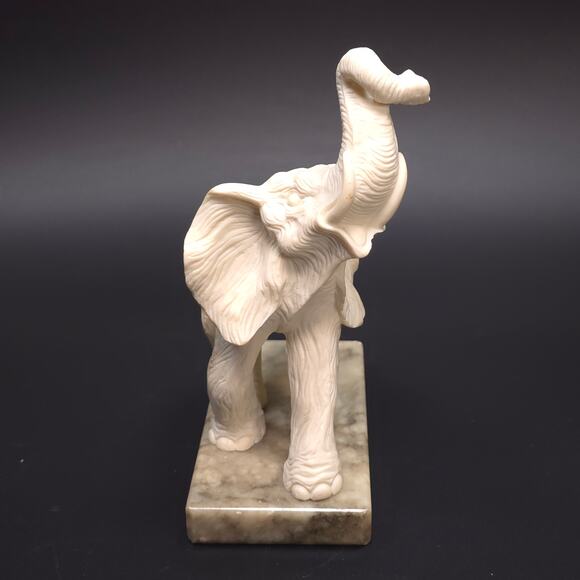 Hand Carved Alabaster Elephant Statue Italy - Picture 2 of 9